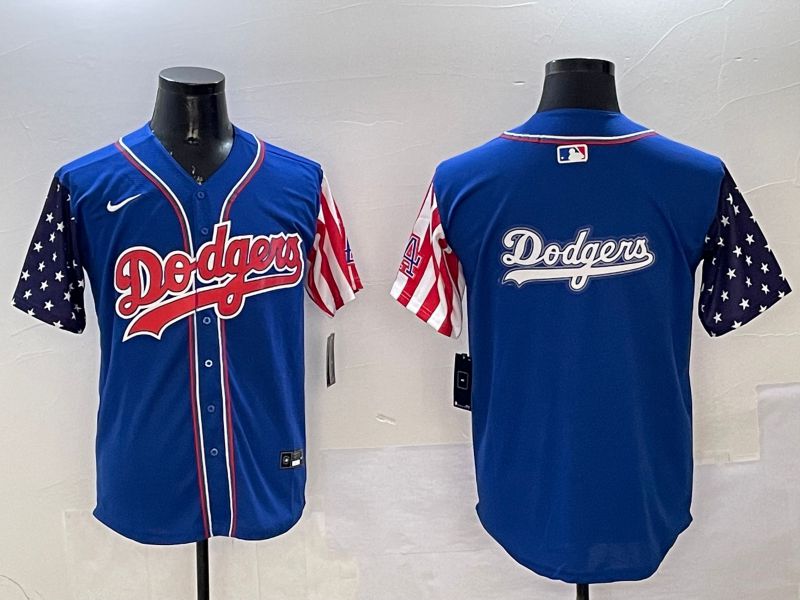 Men Los Angeles Dodgers Blank Blue a generation of national flags Joint name 2025 Nike MLB Jersey style 13